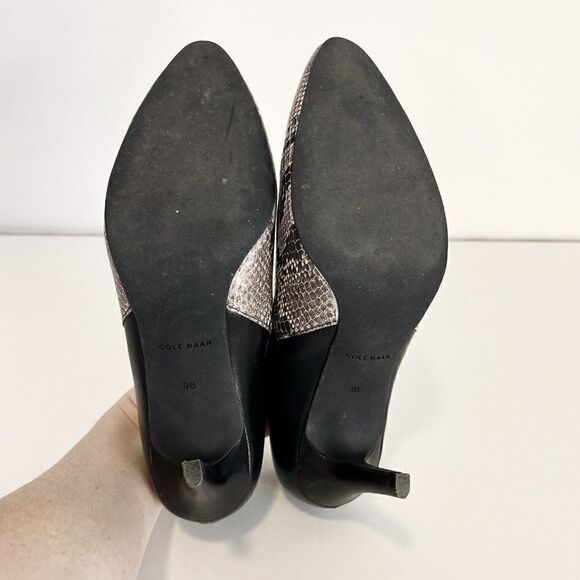 Cole Haan Maxfield Snake Print Leather Stiletto Heel Ankle Boots - Picture 6 of 8